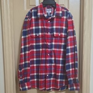 Old Navy Men's Casual Plaid Shirt in Red and Blue